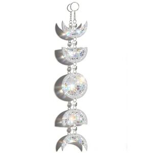 NWT Sliner Disco Ball Moon Phase Sun Catcher Hanging Window Ornament Silver